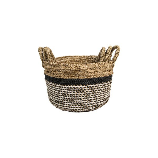 Комплект от 3 кошници за съхранение Raffia Natural Gris - HSM collection-image-3