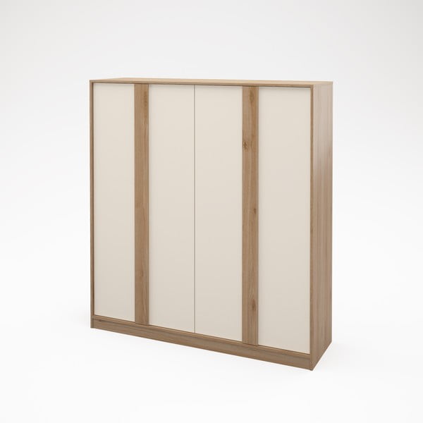 Кремаво-естествен гардероб от декор от дъб  180x197,5x53 cm Dennis – Marckeric-image-3