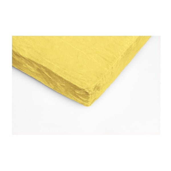 Жълт чаршаф от микроплюш , 90 x 200 cm - My House