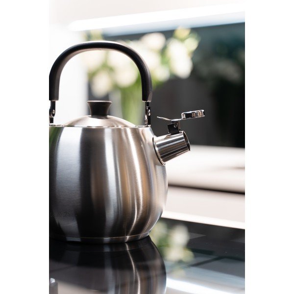 Сребърен чайник от неръждаема стомана с бутало , 2,5 л Bolla - Vialli Design-image-4
