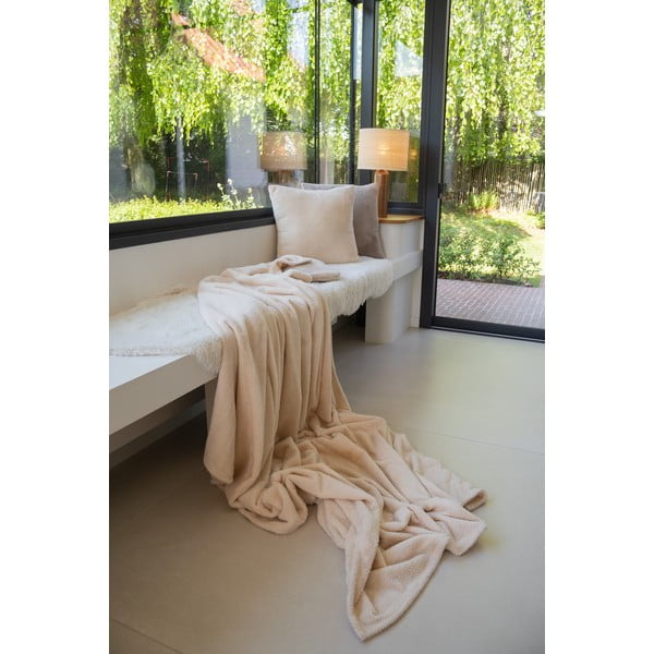 Одеяло от микроплюш в цвят слонова кост 150x200 cm Pippa – Tiseco Home Studio-image-4