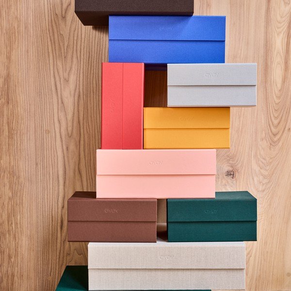 Синя картонена кутия за съхранение с капак 33x25x15 cm Hako – OYOY Living Design-image-1