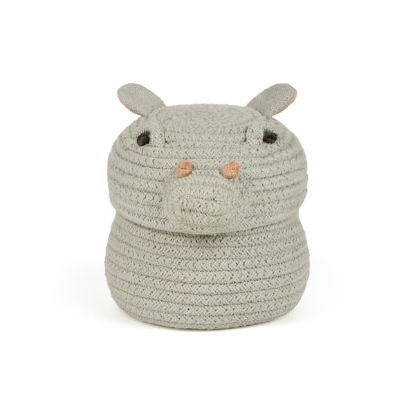 Светлосиня текстилна детска кошница за играчки ø 15x15 cm Mini Henry the Hippo – Lorena Canals