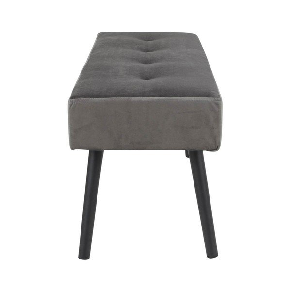 Šedá polstrovaná lavice se sametovým potahem House Nordic Skiby, 100 x 35 cm-image-1