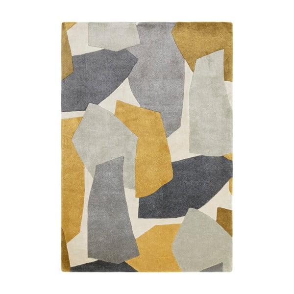 Ръчно изработен килим от рециклирани влакна в цвят жълта охра и сиво 200x290 cm Romy – Asiatic Carpets