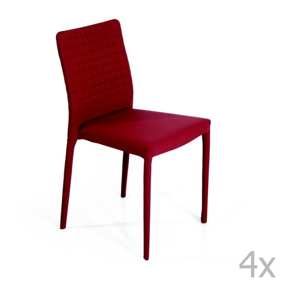 Sada 4 červených židlí Global Trade Regina 