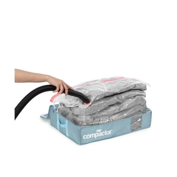 Вакуумна пластмасова кутия за съхранение под леглото 65x45x15,5 cm Blue Edition – Compactor-image-1