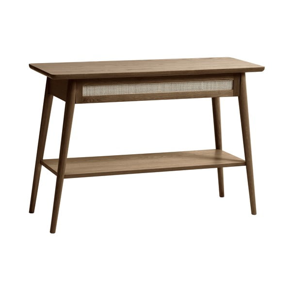 Кафява конзолна маса с дъбов плот 40x110 cm Barrali – Unique Furniture-image-2