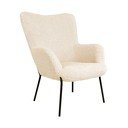 Кремаво кресло от изкуствен косъм Glasgow – Bonami Essentials