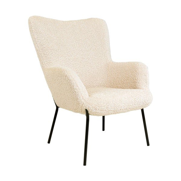 Кремаво кресло от изкуствен косъм Glasgow – Bonami Essentials