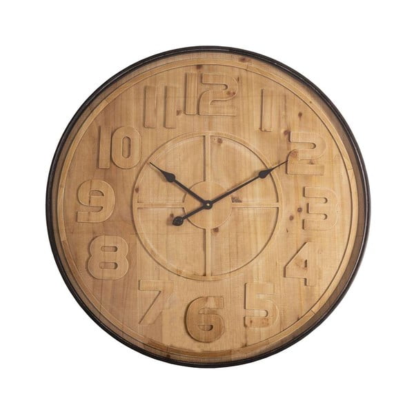 Стенен часовник с дървен декор , ø 80 cm - Antic Line