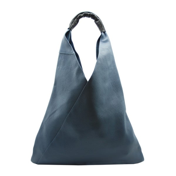 Синя чанта от естествена кожа Panna Zucchero - Andrea Cardone