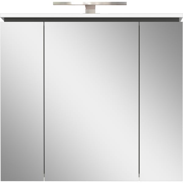 Бял шкаф за баня с огледало и осветление 76x74 cm Modesto - Germania