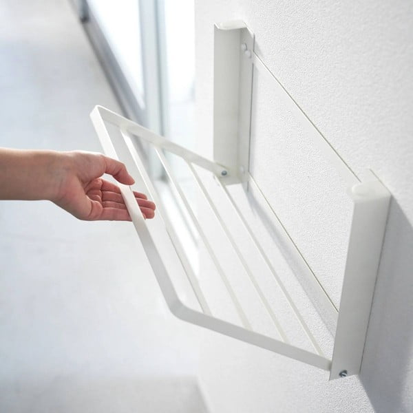 Стенен стоманен рафт за баня в матово бял цвят Tower – YAMAZAKI-image-1