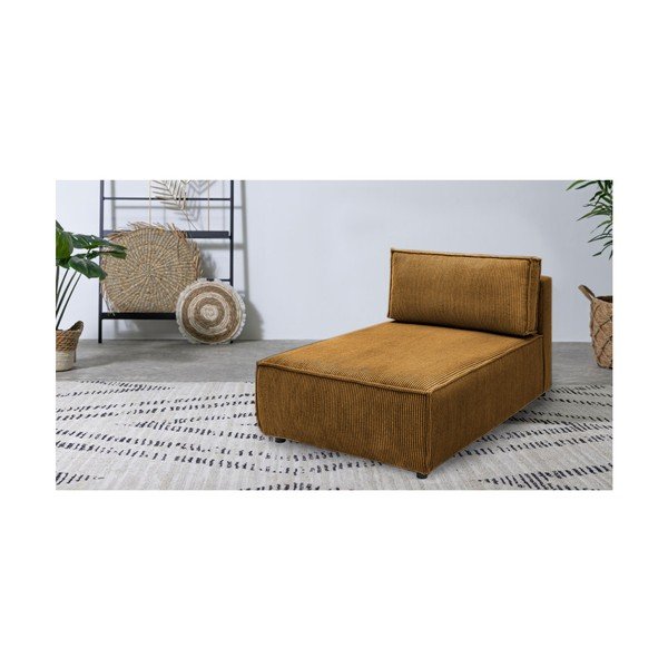 Променлив модул за диван от велур в цвят горчица Nihad modular - Bobochic Paris-image-1