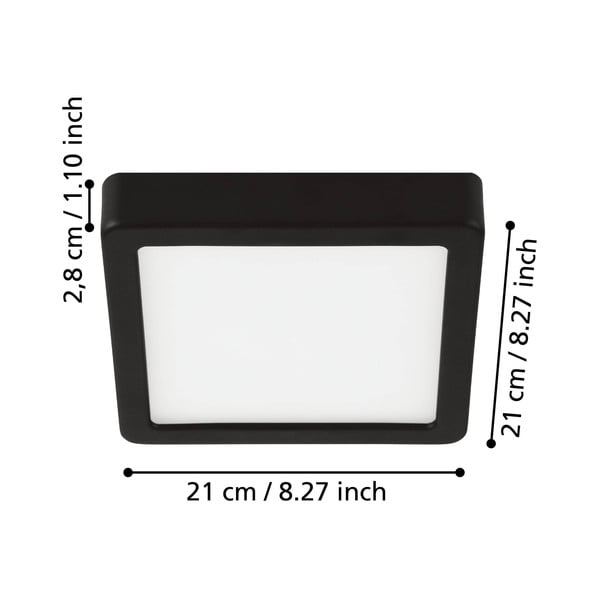Черно LED осветително тяло за таван 21x21 cm FUEVA 5 – EGLO-image-4