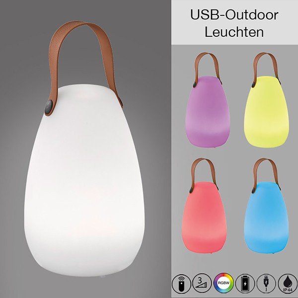 LED настолна лампа в бяло и кафяво  (височина 26 cm) Ruby – Fischer & Honsel-image-2