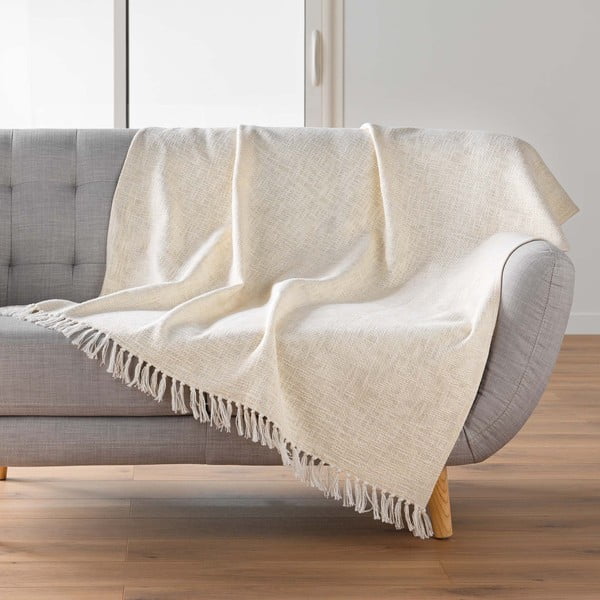 Кремаво одеяло със смес от памук 125x150 cm Ziggy – douceur d'intérieur-image-1