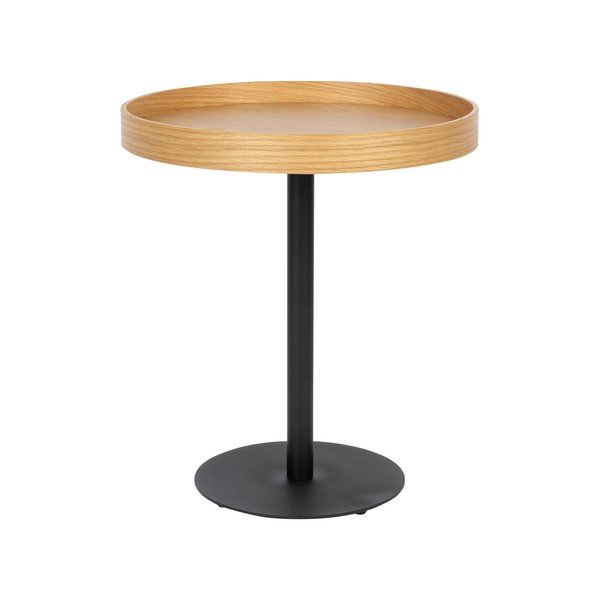 Кръгла странична масичка с дъбов плот ø 40 cm Yuri S – White Label