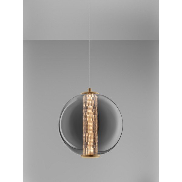 Сиво метално LED висящо осветително тяло със стъклен абажур ø 22 cm Navi – Nova Luce-image-3