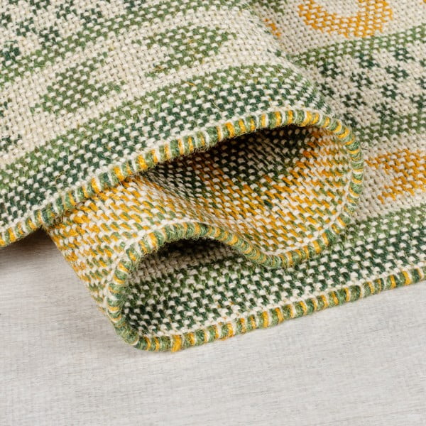 Зелен килим със смес от юта 200x290 cm Mara Jute Border – Flair Rugs-image-2