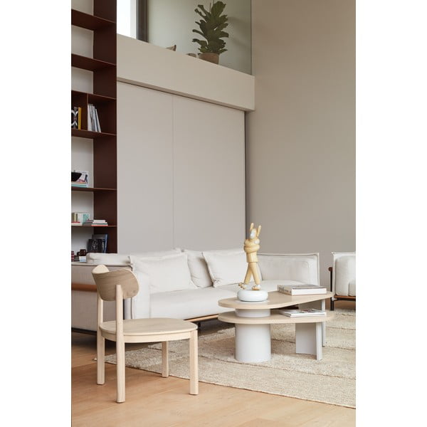 Кремава/в естествен цвят масичка за кафе от декор от ясен 50x120 cm Nori – Teulat-image-2