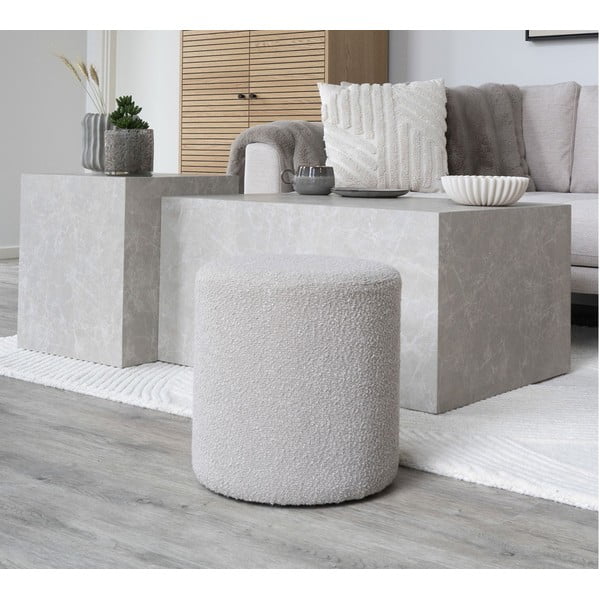 Бежова табуретка от плат bouclé Ejby - House Nordic-image-1