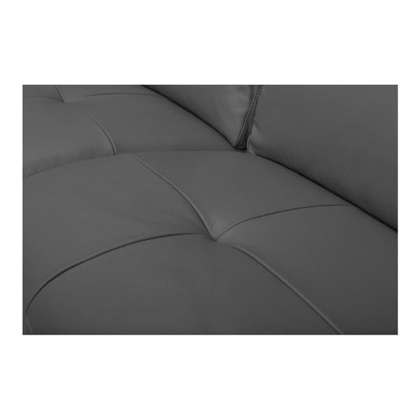 Сив двуместен диван Viktor от изкуствена кожа с възможност за облягане, широчина 217 cm - Furnhouse-image-3