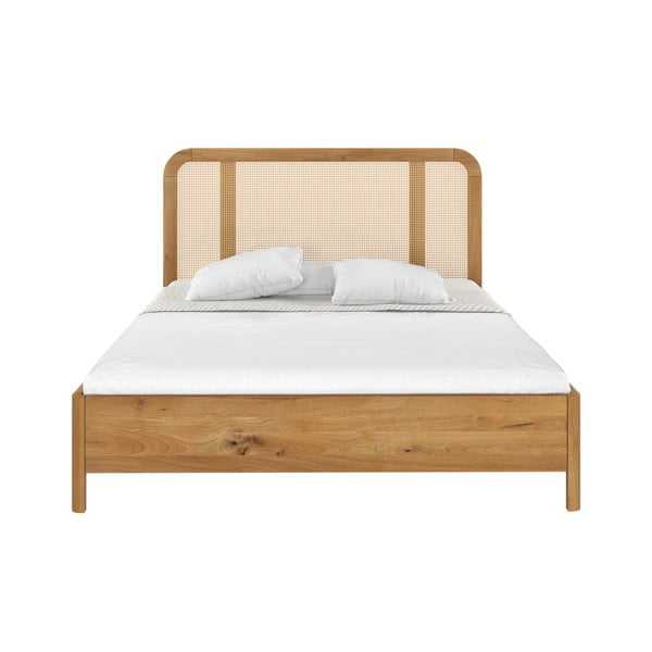 Двойно легло от дъбова дървесина 200x200 см в естествен цвят Harmark - Skandica-image-2