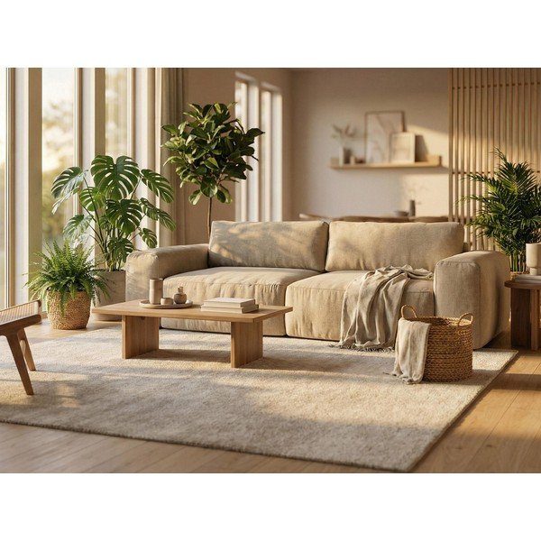 Зелен шенилов сгъваем диван 275 cm Kuki – Makamii-image-1