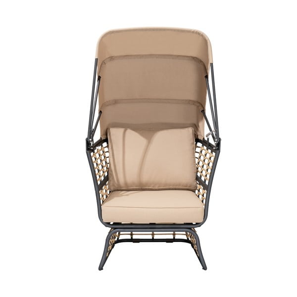 Бежово метално градинско кресло Paros – Garden Pleasure-image-3
