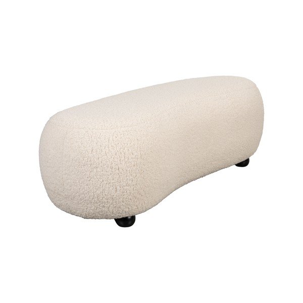 Кремава подплатена пейка от прежда с примки от букле Noxx – White Label-image-2