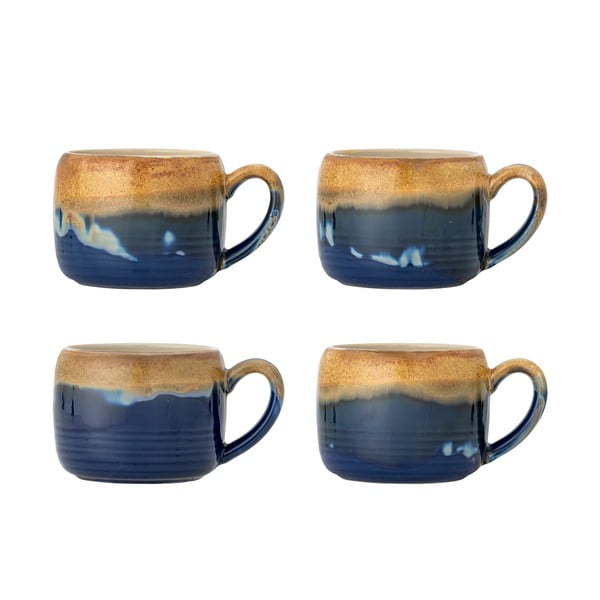 Сини/кафяви глинени чаши в комплект от 4 бр. 400 ml Sheen – Bloomingville
