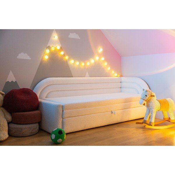 Кремав разтегателен диван с място за съхранение от букле ляв ъгъл 223 cm Fabillo – ELTAP-image-3