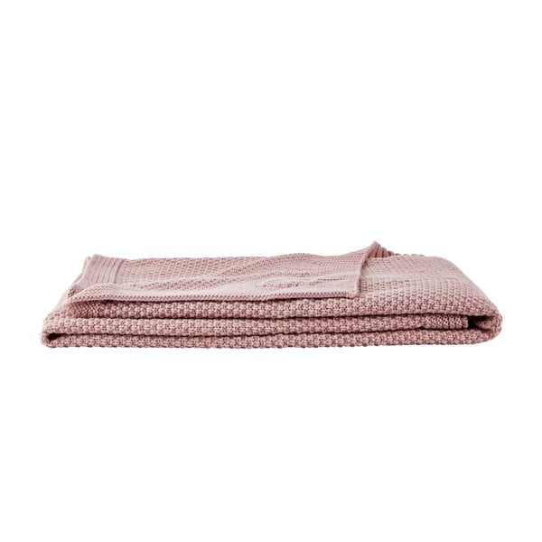 Розова плетена покривка за легло , 160 x 130 cm - Villa Collection