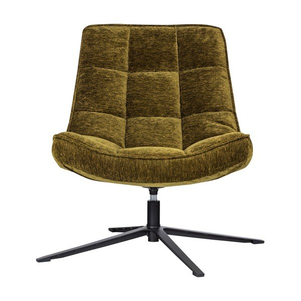 Зелено въртящо се шенилово кресло Maudi – WOOOD-image-2