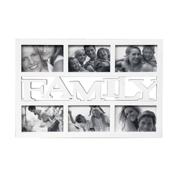 Рамка за 6 снимки Семейство, бяла - Postershop