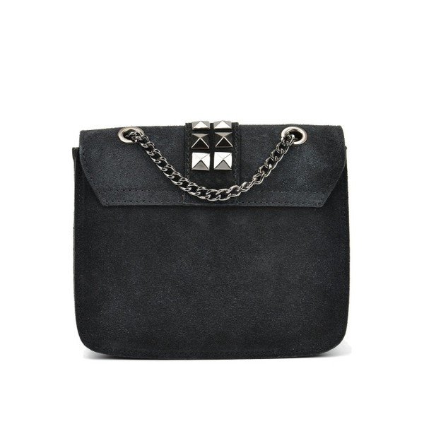 Черна кожена чанта Mangotti Misma - Mangotti Bags-image-4