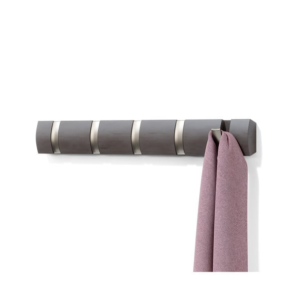 Сива стенна закачалка от тополово дърво Flip - Umbra-image-4