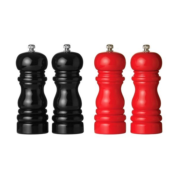 Sada 2 dřevěných mlýnků na pepř a sůl v červené barvě Premier Housewares-image-1