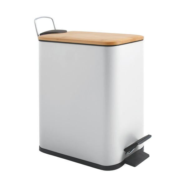 Бяло стоманено кошче за боклук с педал 5 l   Erik – Spirella