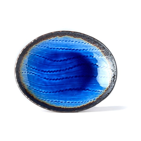 Синя керамична овална чиния , 24 x 20 cm Cobalt - MIJ