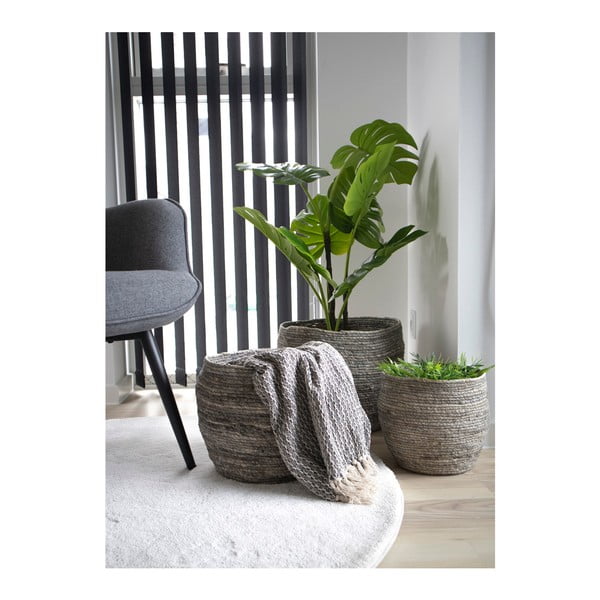 Комплект от 3 кошници с листа от царевица Tivoli - House Nordic-image-1