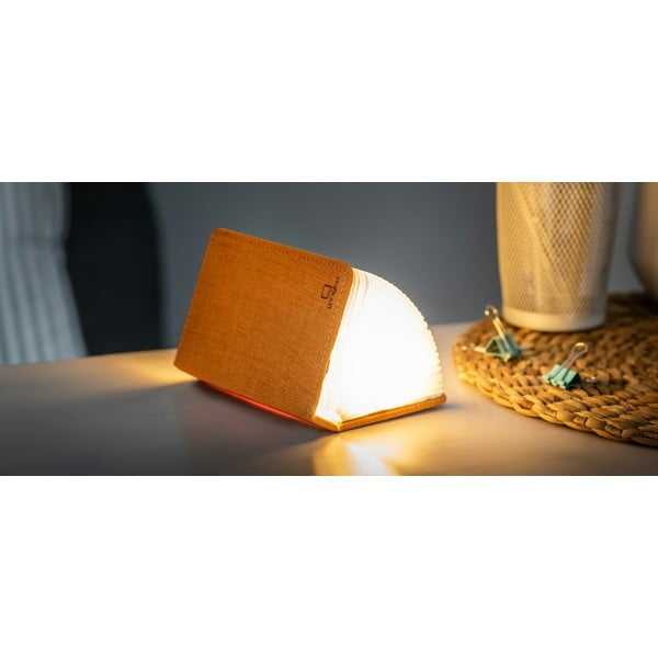 Оранжева малка настолна LED лампа във формата на книга Booklight - Gingko