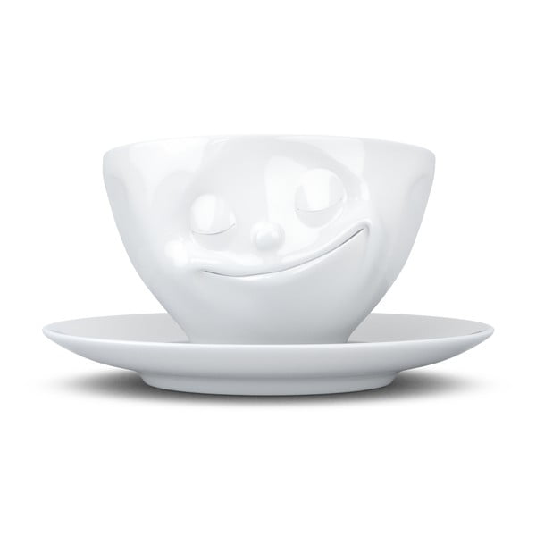 Бяла порцеланова чаша за кафе Happy, обем 200 ml - 58products