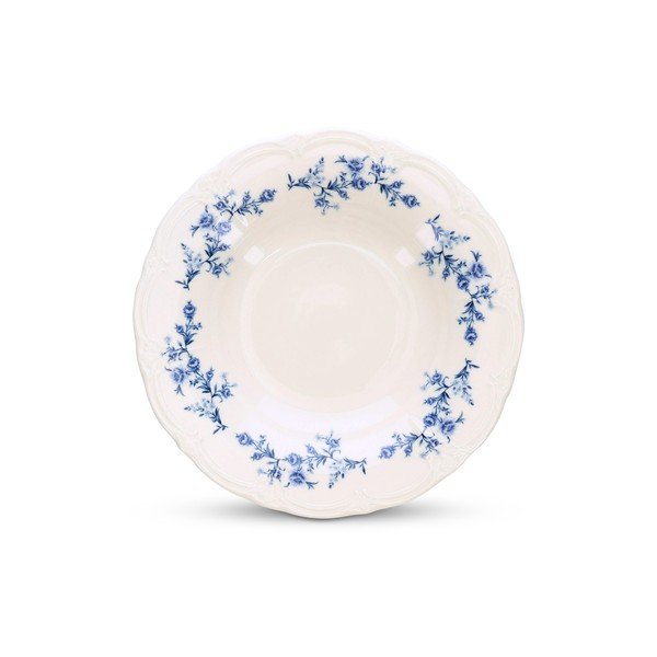 Бяла/синя супена порцеланова чиния ø 23,5 cm Retro – BonBistro-image-2