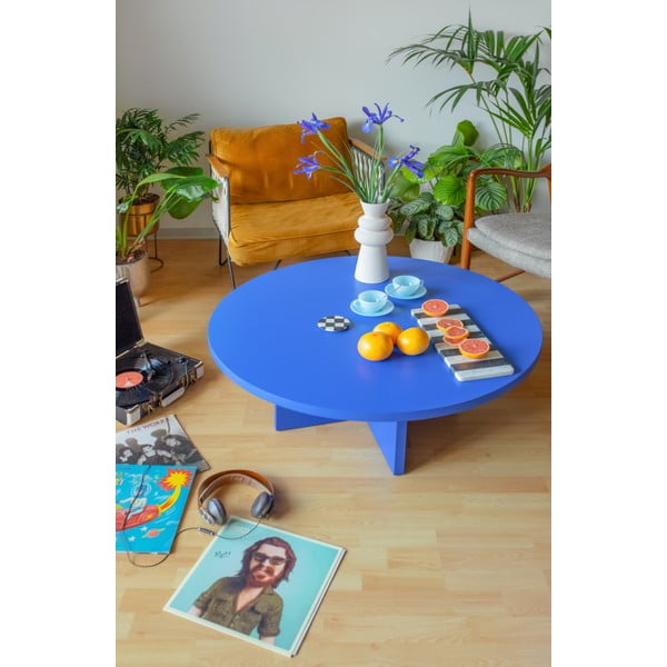 Синя кръгла масичка за кафе ø 100 cm Pausa – Really Nice Things-image-3
