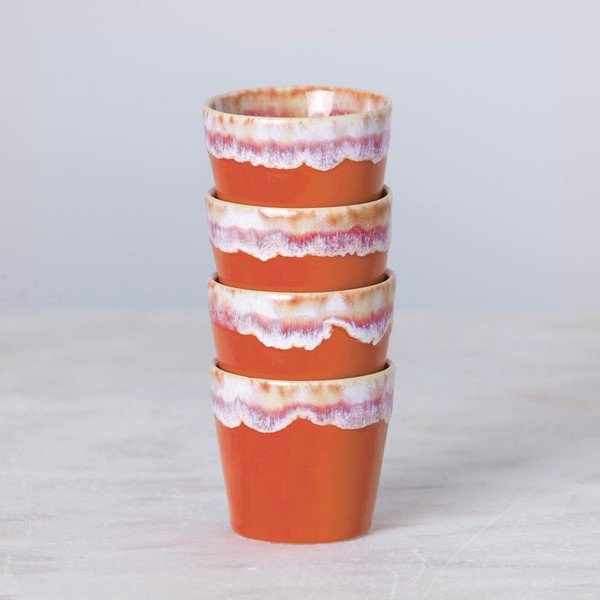 Чаша за еспресо от бяло-оранжев фаянс , 90 ml Grespresso - Costa Nova-image-1