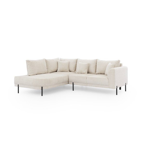 Бежов шенилов ъглов диван (ляв ъгъл/L форма) Mauris  – Ropez-image-2