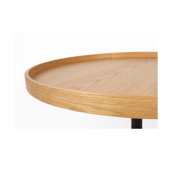 Кръгла масичка за кафе с дъбов плот в естествен цвят ø 70 cm Yuri L – White Label-image-3